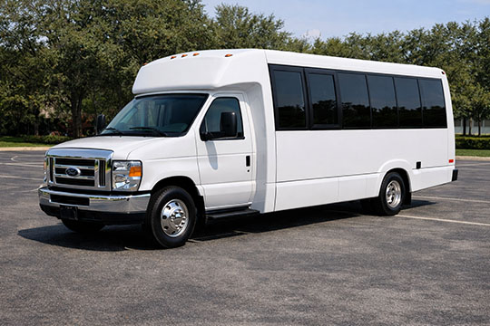 18-passenger minibus available for charter in Redwood City, CA